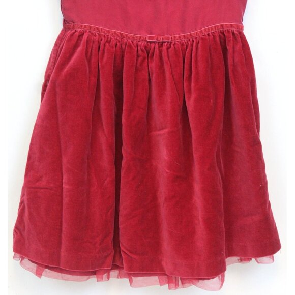 2003 Gymboree Holiday Magic Red Silk Dress sz 4 Red Bow Velvet Lined Winter - Picture 3 of 7